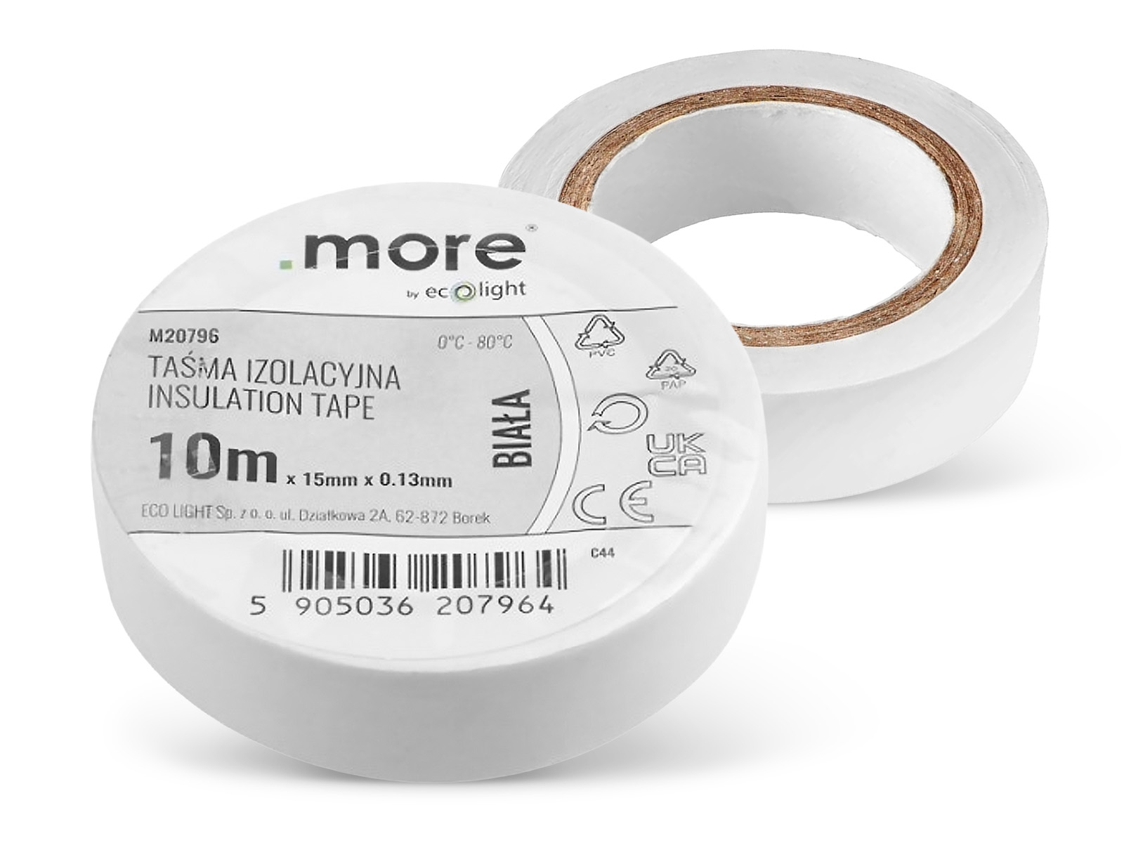 Taśma izolacyjna 15mm x 0,13mm Biała 10m 1szt.